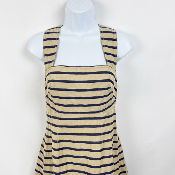J. Crew Navy and Beige Striped Dress - Picture 2 of 6